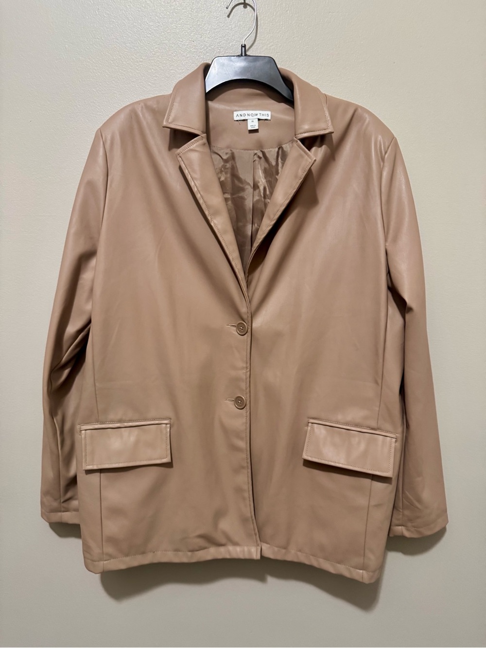 And Now This Faux Leather Blazer